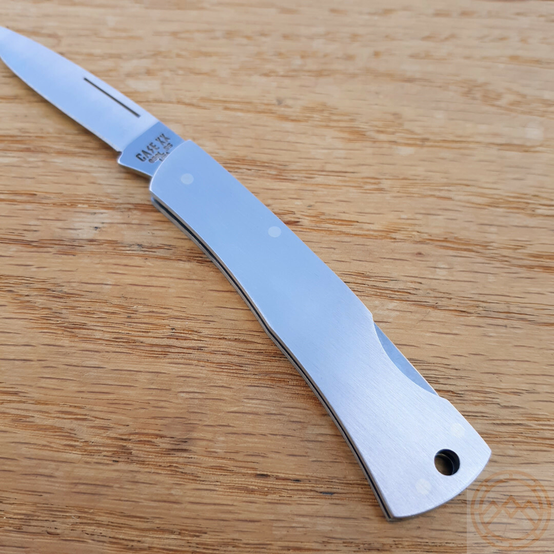 Case XX Executive Lockback Folding Knife Stainless Steel Blade Stainless Handle