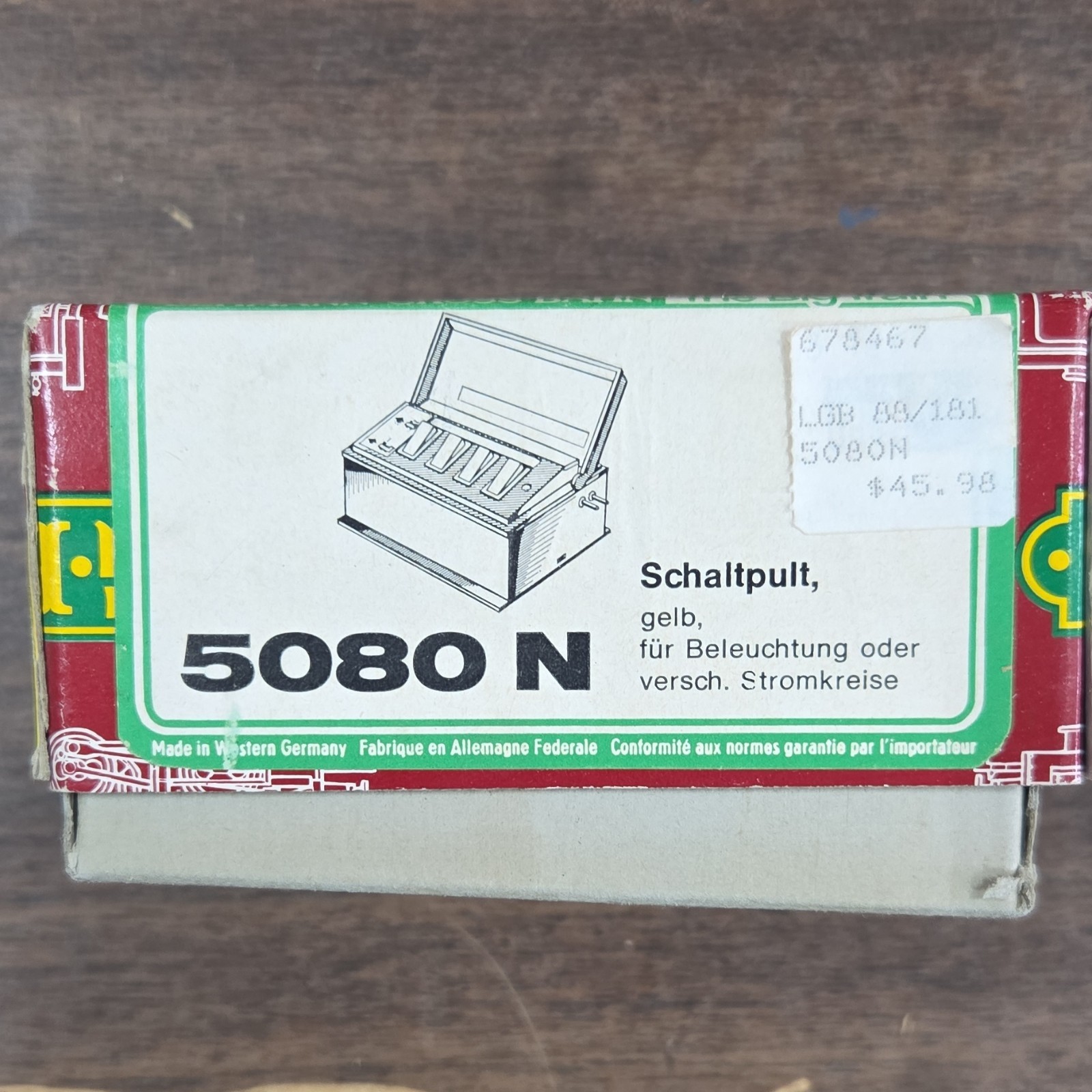 LGB 5080N Switch Control Box Yellow Plastic