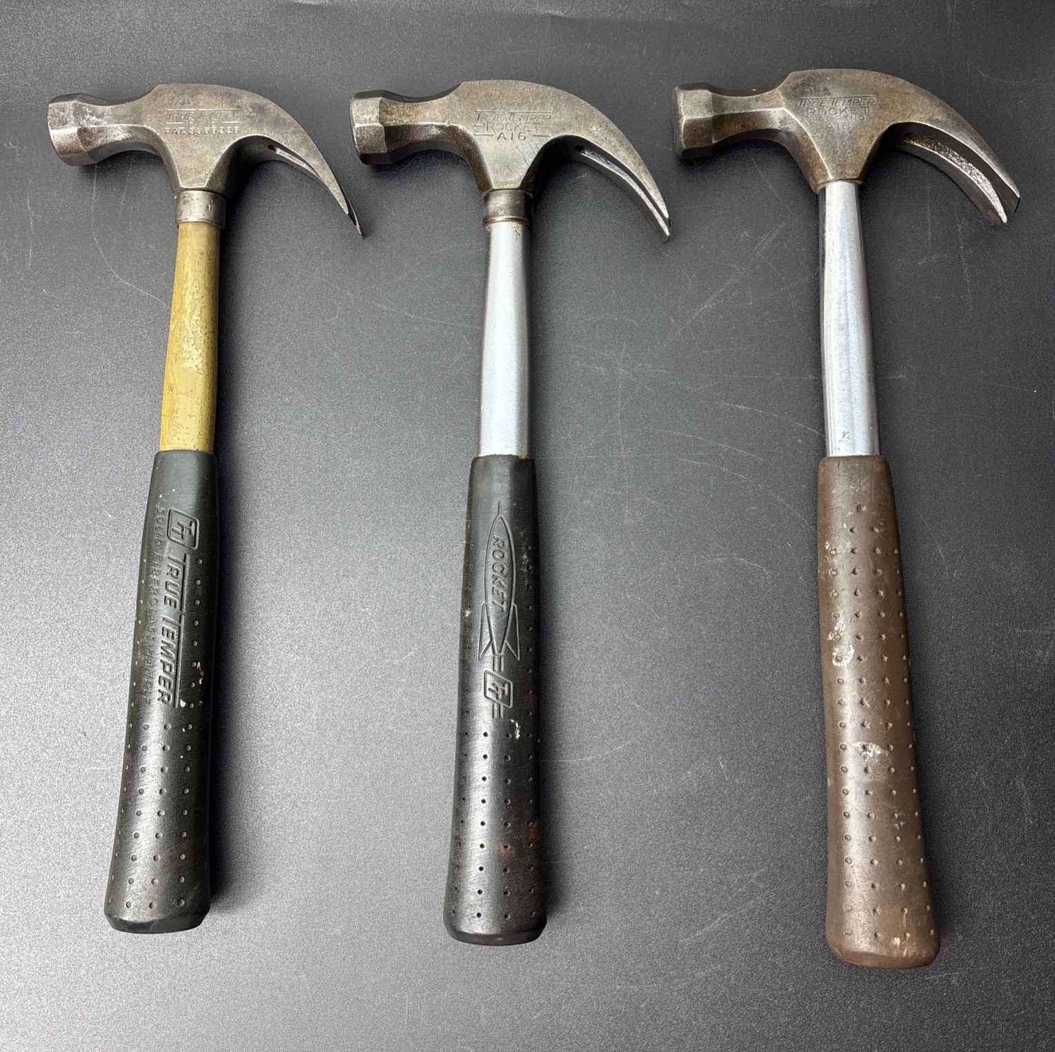 Vintage Lot of 3 True Temper 16 0z. Hammers (2) ROCKET A16 & (1) FG16