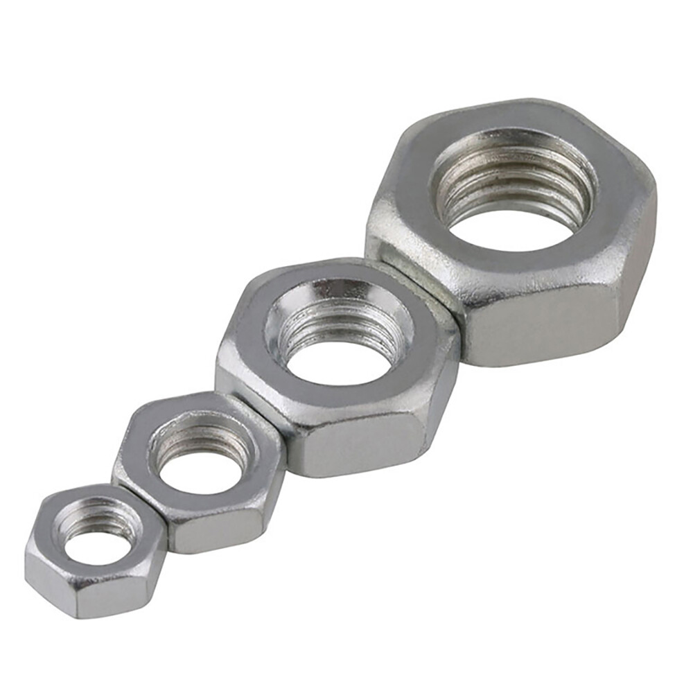 M2M2.5M3M3.5M4M5M6M8M10M12 Hex Nut Hexagon Full Nuts Fit Bolts Screw Zinc Plated