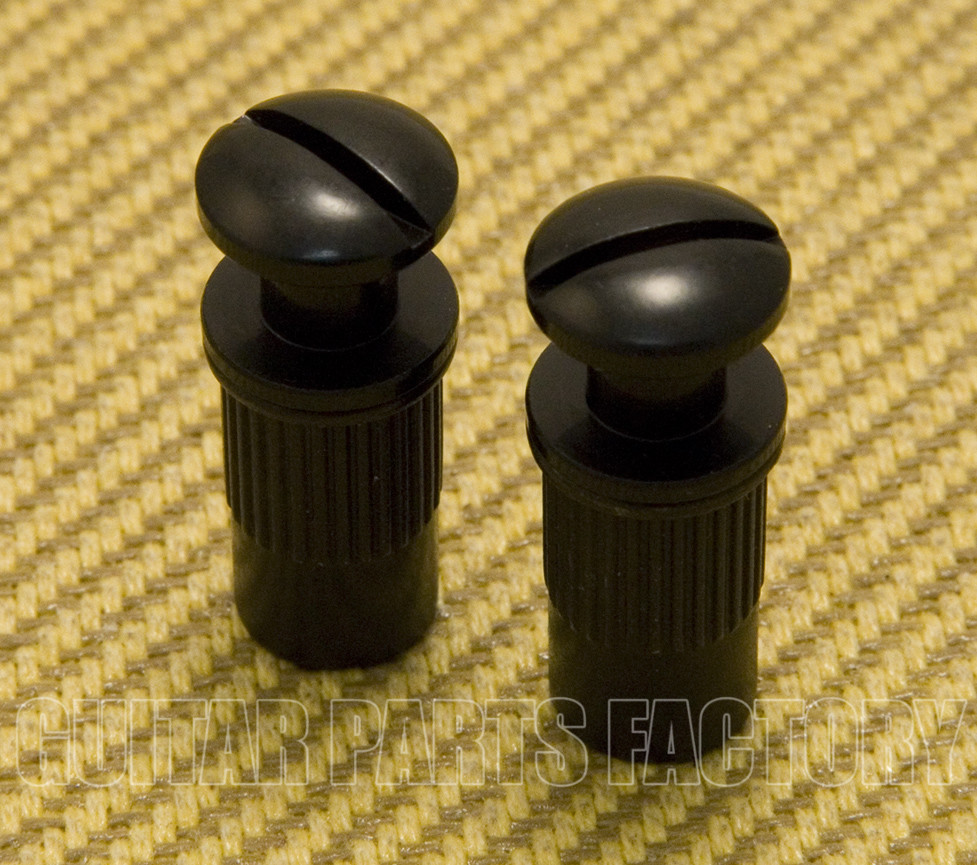 TB002-B (2) Black M8 Metric Guitar Bridge/Tailpiece Studs w/ 12mm Body Inserts