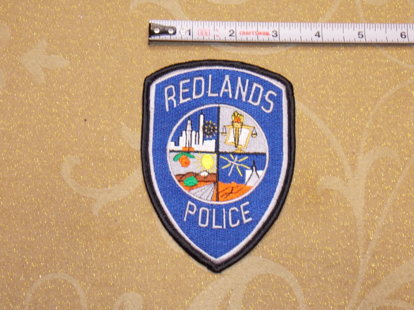 Redlands CA Police Shoulder Patch New 3.25"x5"