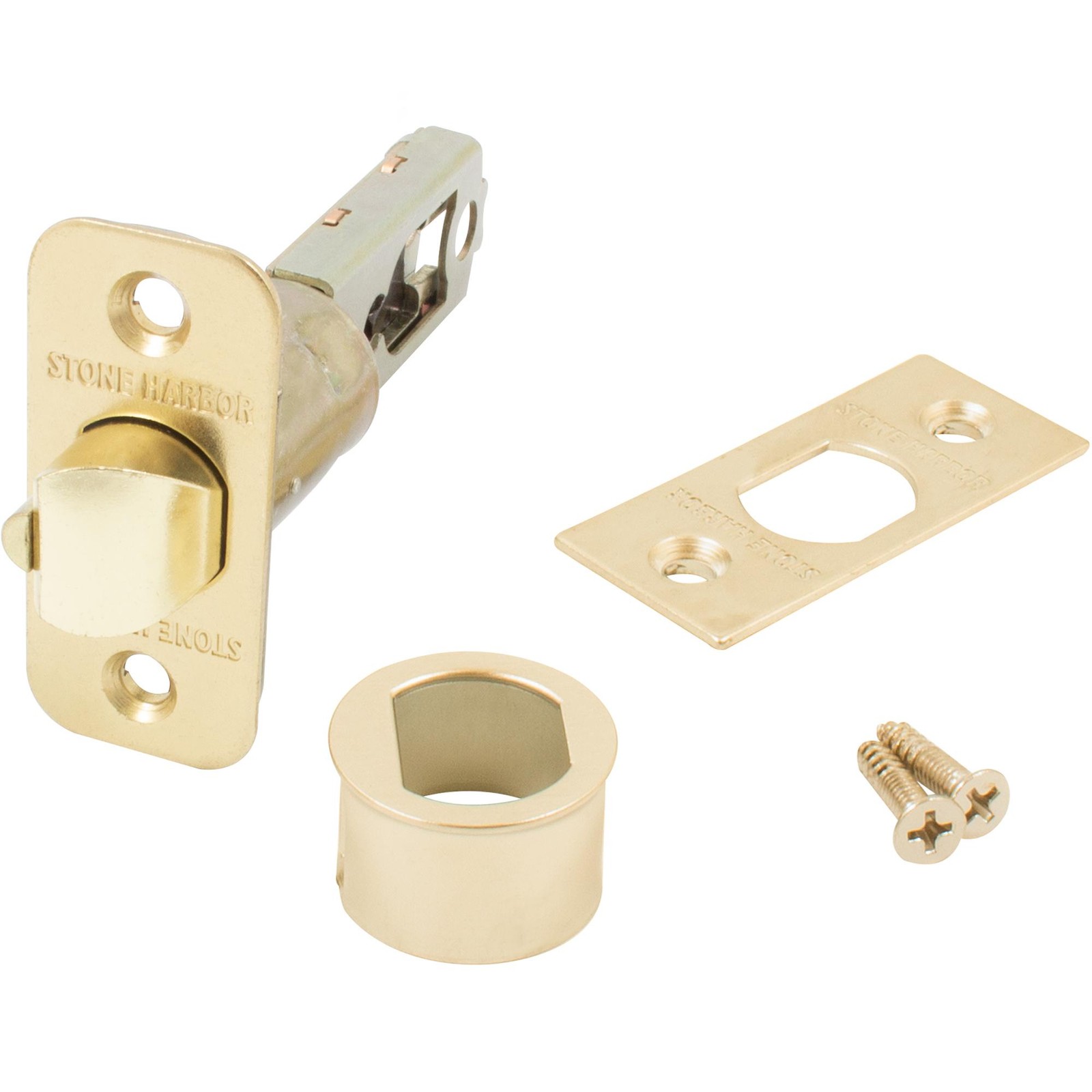Vienna Door Lever with Square Rosette, Entry Latch, KW Keyway, Polished Chrome b