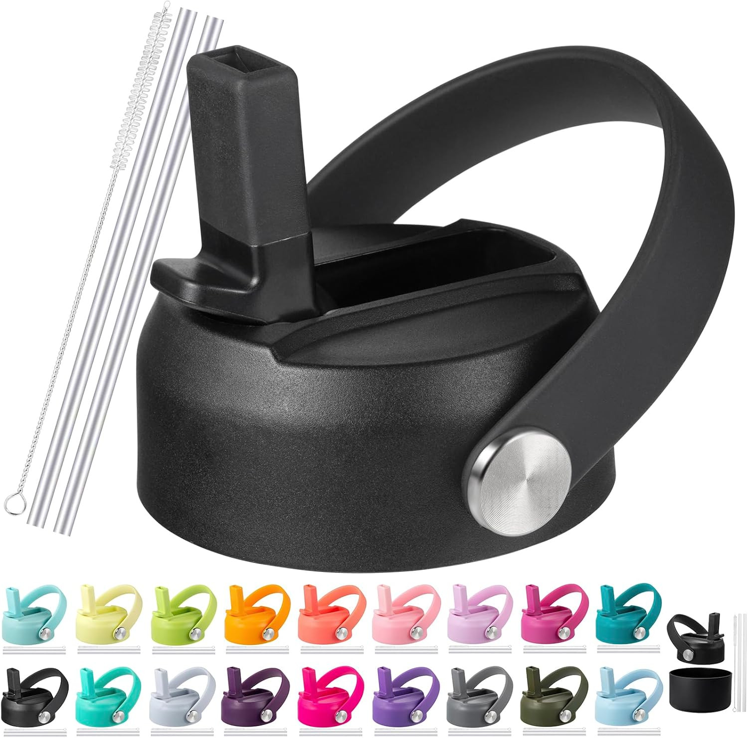 Straw Lid For Hydro Flask Wide Mouth 32 40 Oz Lids Flexible Handle Compatible