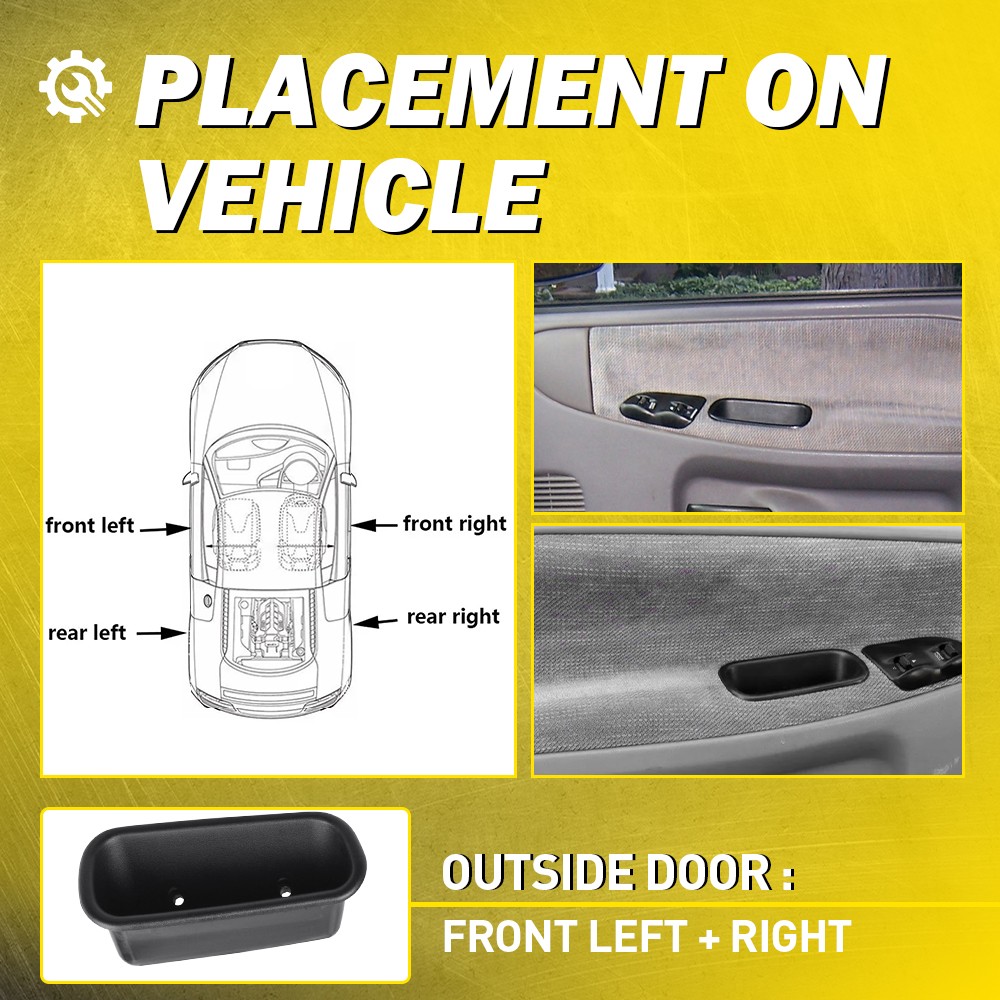 Pair For 1994-2002 Dodge Ram 1500 2500 3500 Front RH LH Door Pull Handle Cup EXF