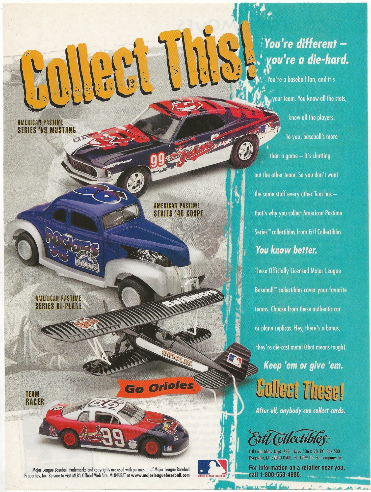 Vintage Print Ad Ertl Collectibles American Pastime Model Cars Beckett Baseball
