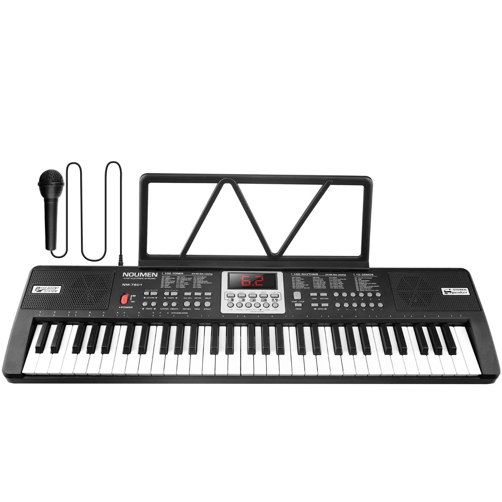 Piano Keyboard for Kids 61 Key Electric Organ with Music Stand and Microphone US