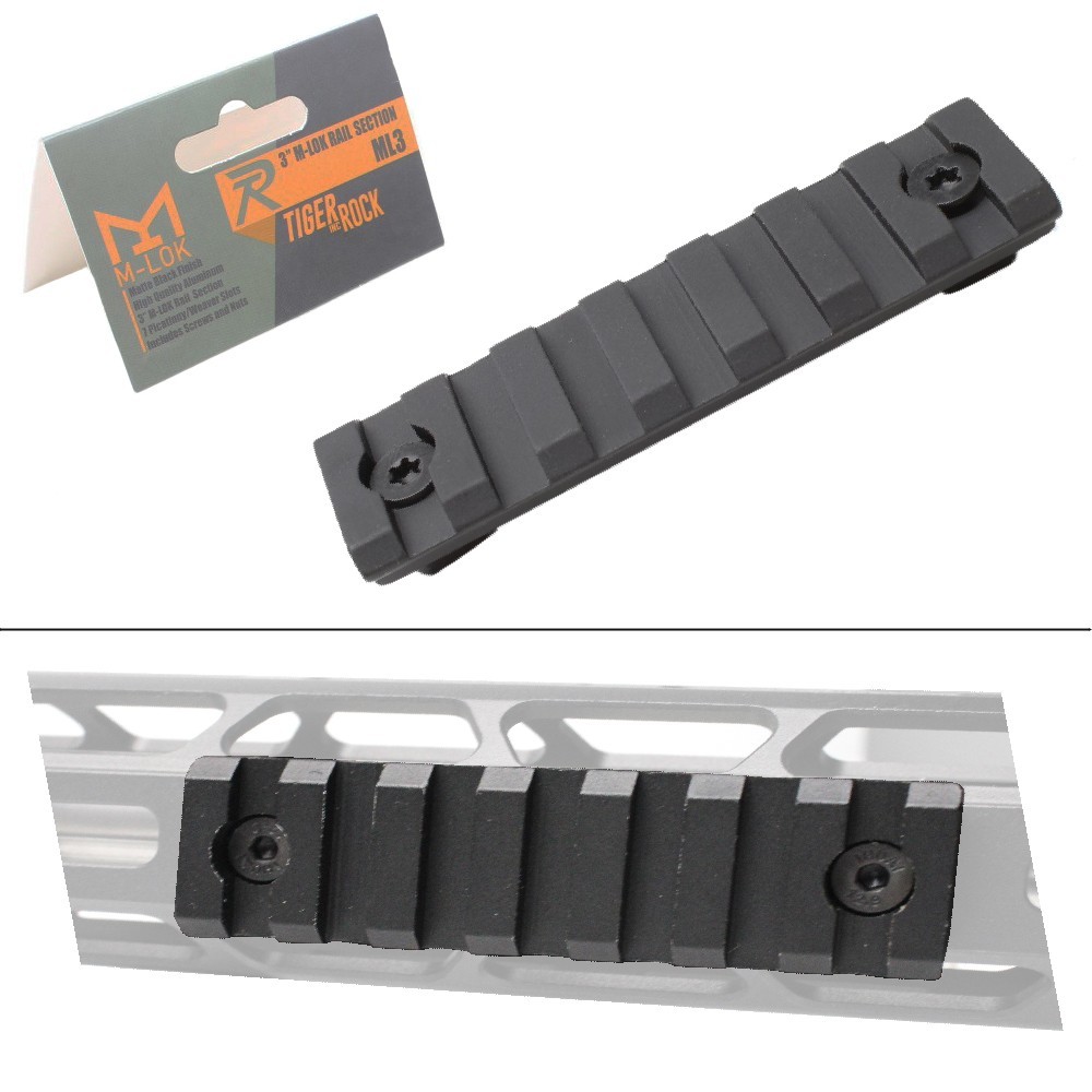 Aluminum 3'' 7Slots Picatinny Rail Section for MLOK/ML System.