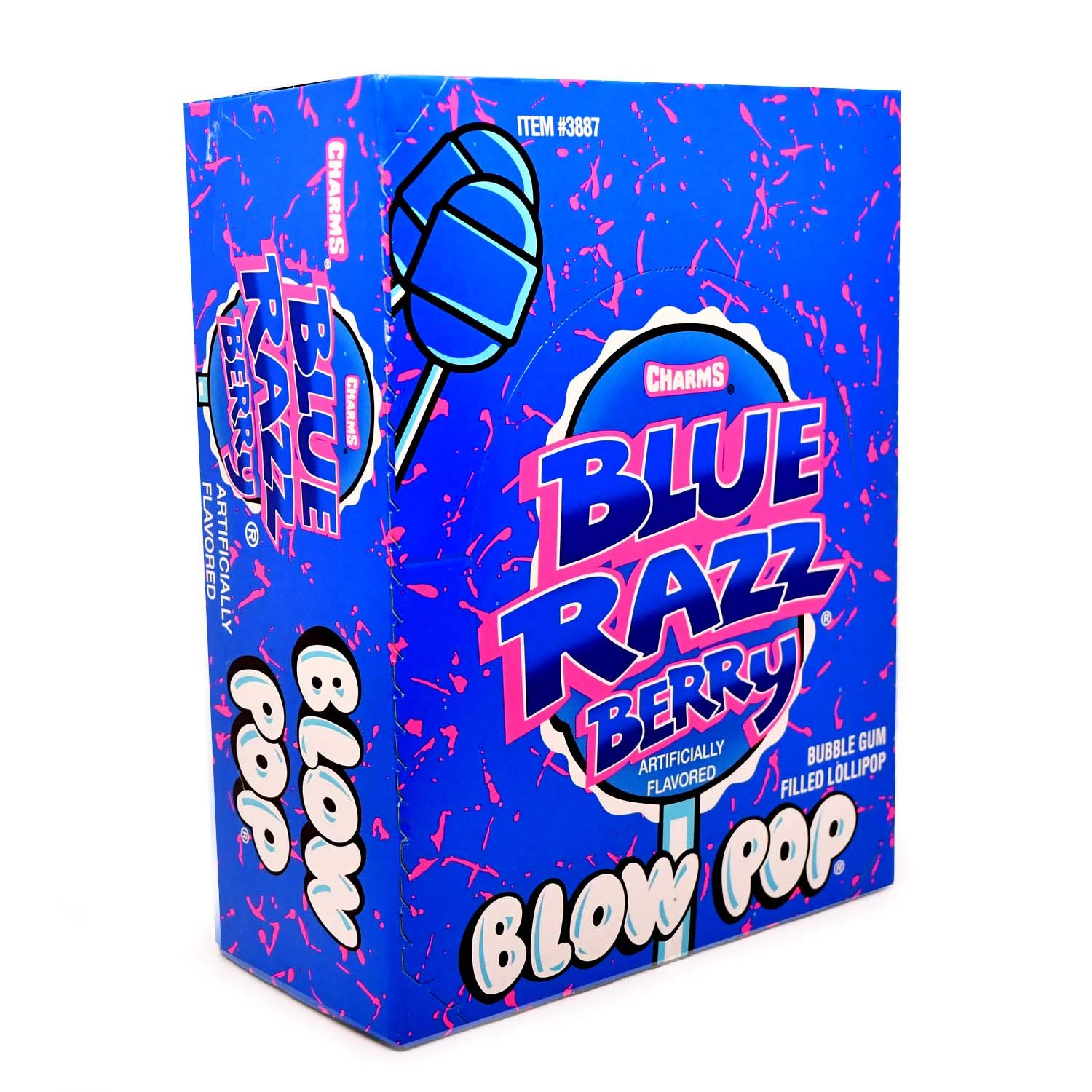 Blow Pops Blue Razz Berry Flavor 48-Count Box