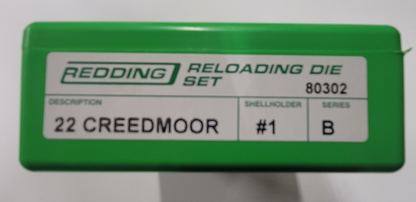 80302 REDDING STANDARD 2-DIE STEEL SET - 22 CREEDMOOR - BRAND NEW - FREE SHIP