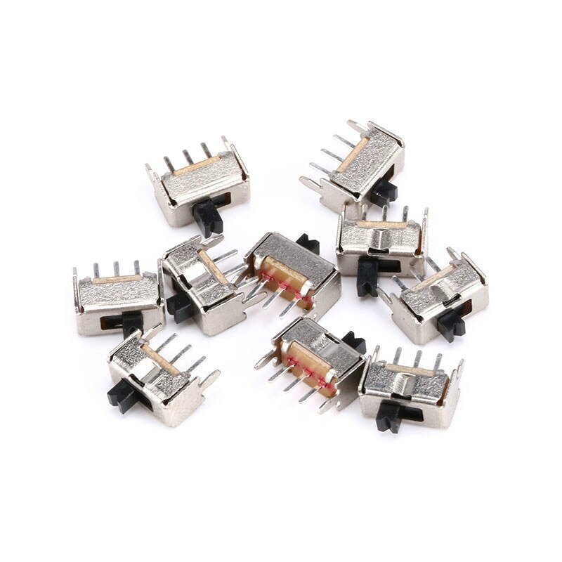 40PCS SS12D07 Mini Vertical Slide Switch 1P2T 3 Pin Toggle Switch SMD PCB DPDT