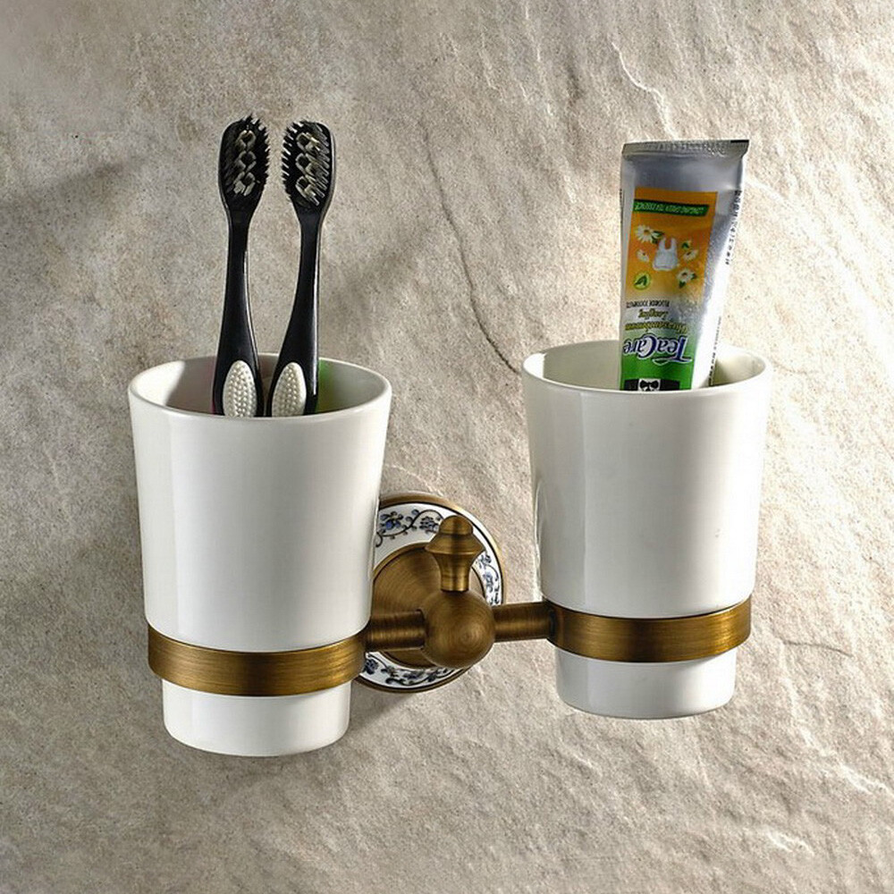 Antique Brass Ceramic Bathroom Accessories Set Bath Hardware Towel Bar szh134