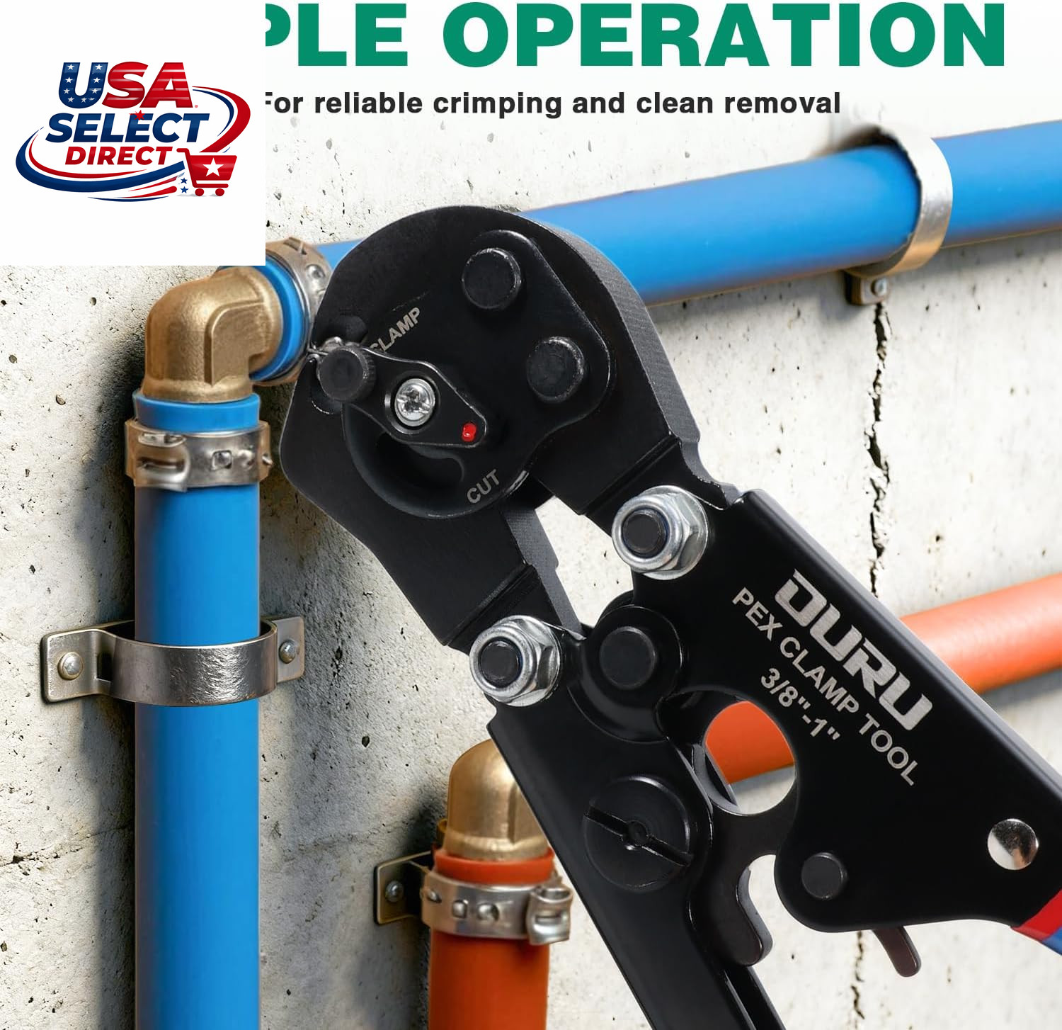 2 in 1 Ratchet Pex Crimping Tool Cinch and Remove Combo Function Pex Pipe Crimp