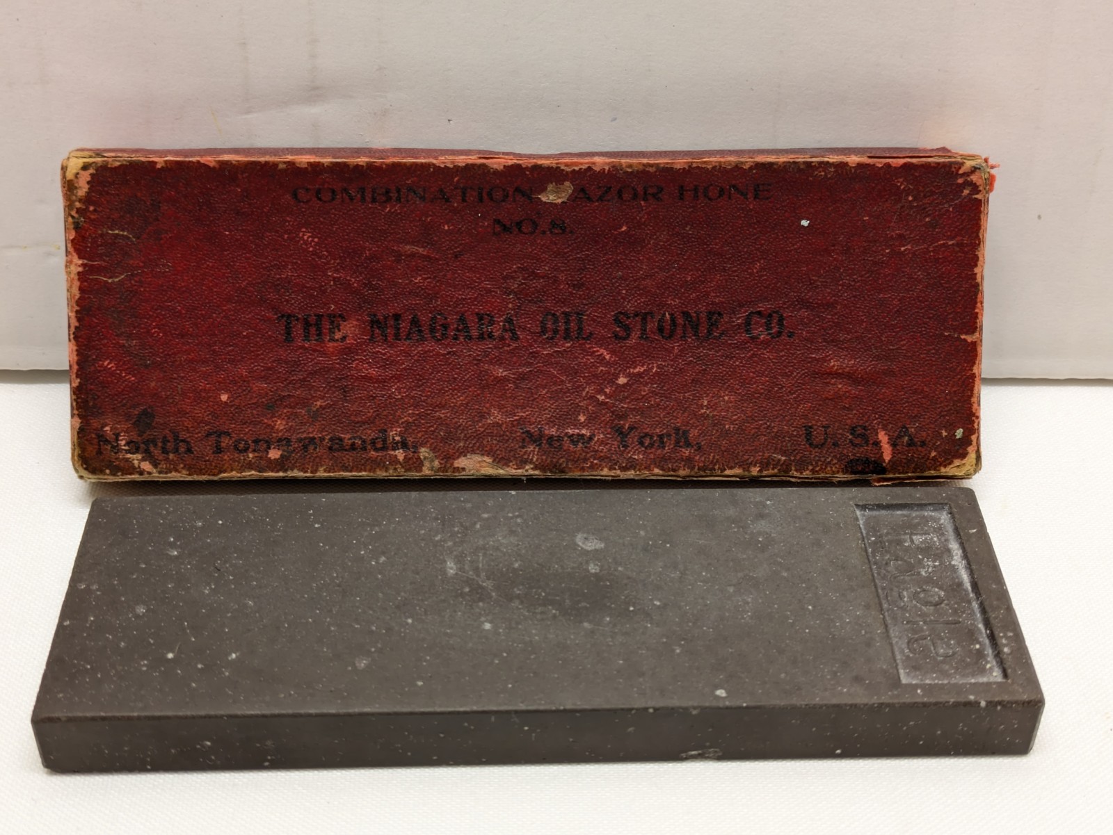 Vintage Combination Razor Hone #8  Niagara Oil Stone Company North Tonawanda NY!