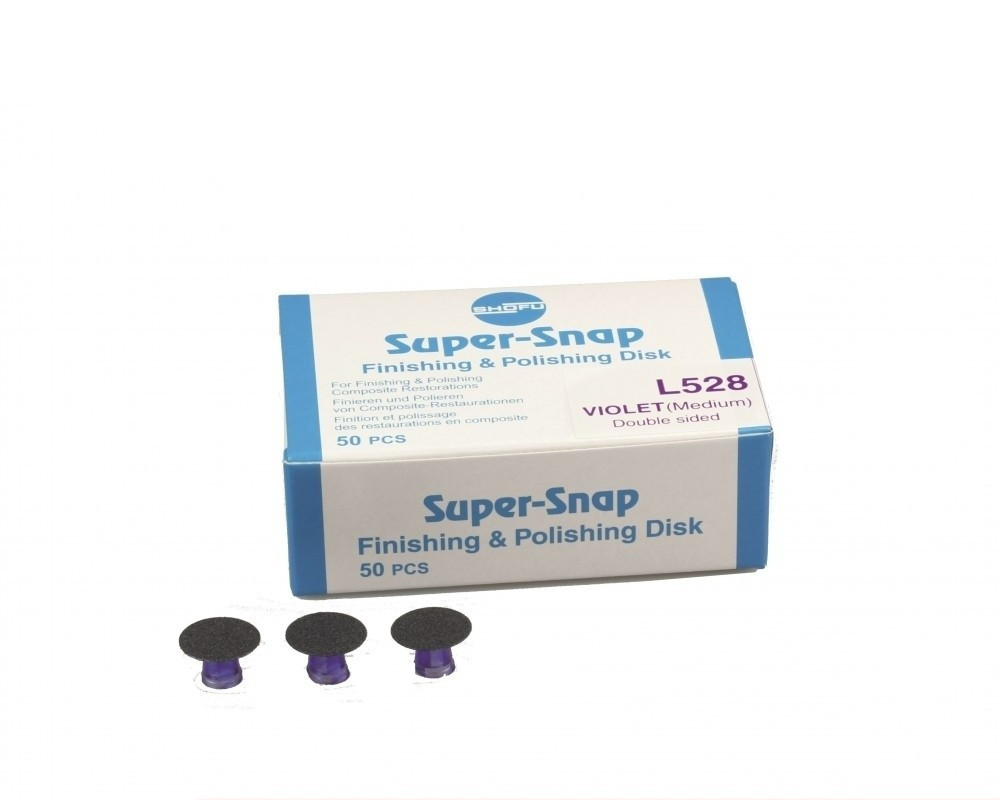 Shofu L528 Super-Snap Buff Disks Medium Finishing Dark Violet Double Sided 50/Bx