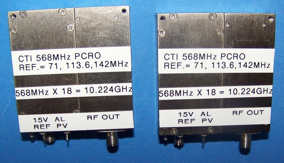 One CTI PCRO 568MHz X 18 = 10.224GHz for 10.368GHz with 144MHz I.F. ref 71,113.6