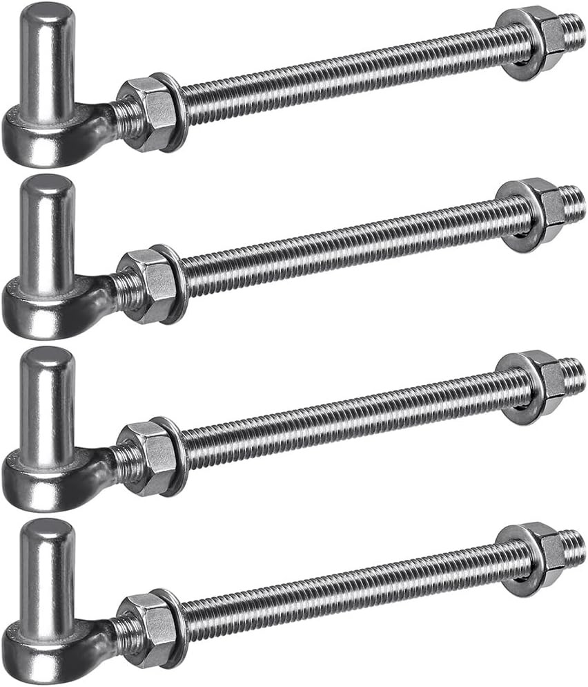J Bolt Gate Hinge, 304 Stainless Steel Farm Gate Hinges, M12 X 10'' Gate Hinge B