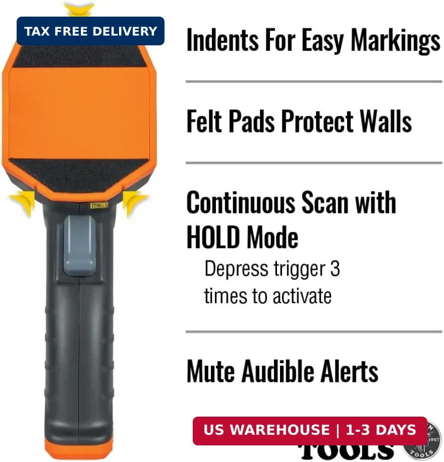 Klein Tools ESF150LL Electronic Stud Finder with Cross-Line Lasers, Bubble Level