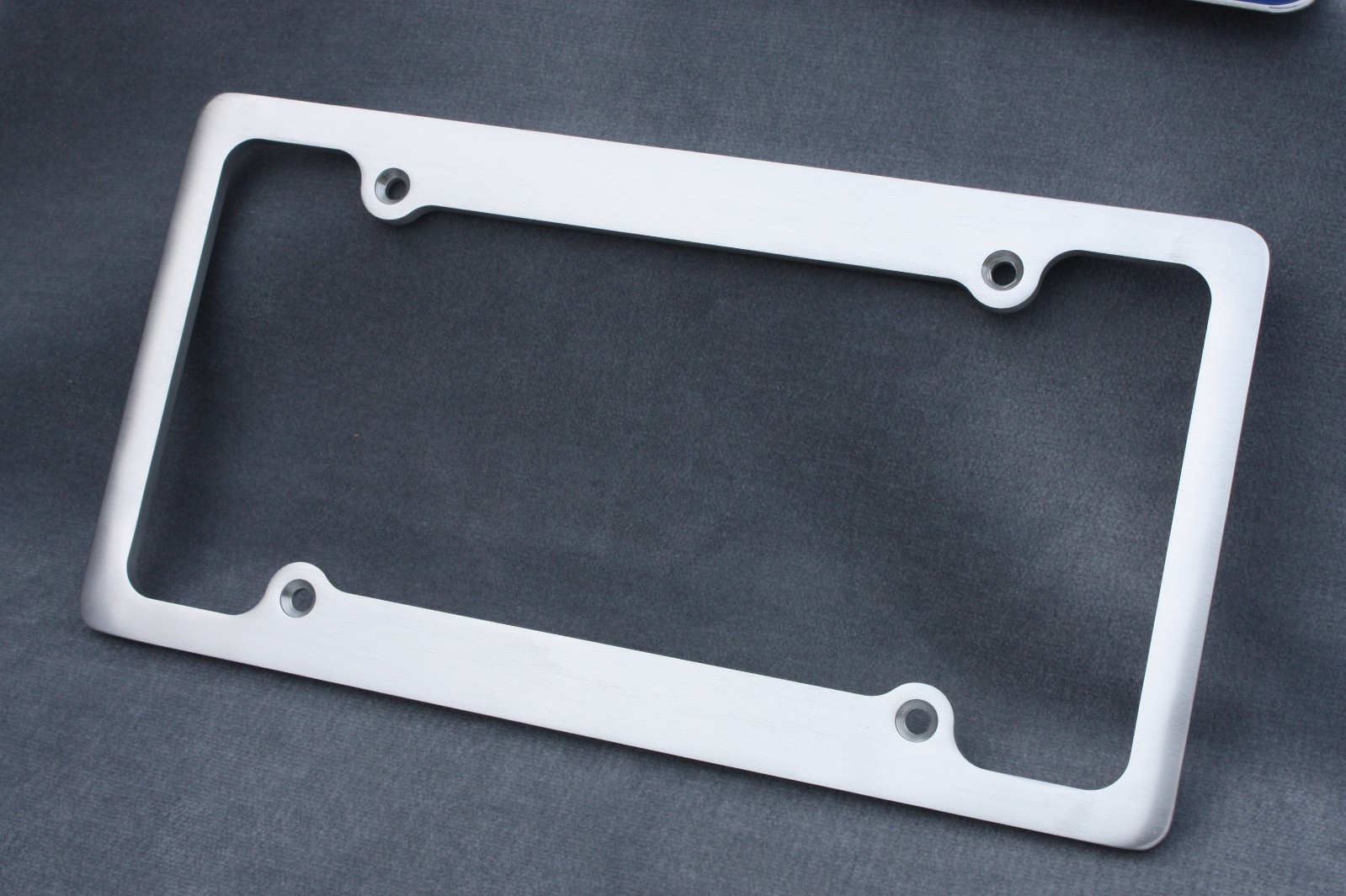 BILLET ALUMINUM Brushed Finish LICENSE PLATE FRAME. Classy. 4 Hole. NEW