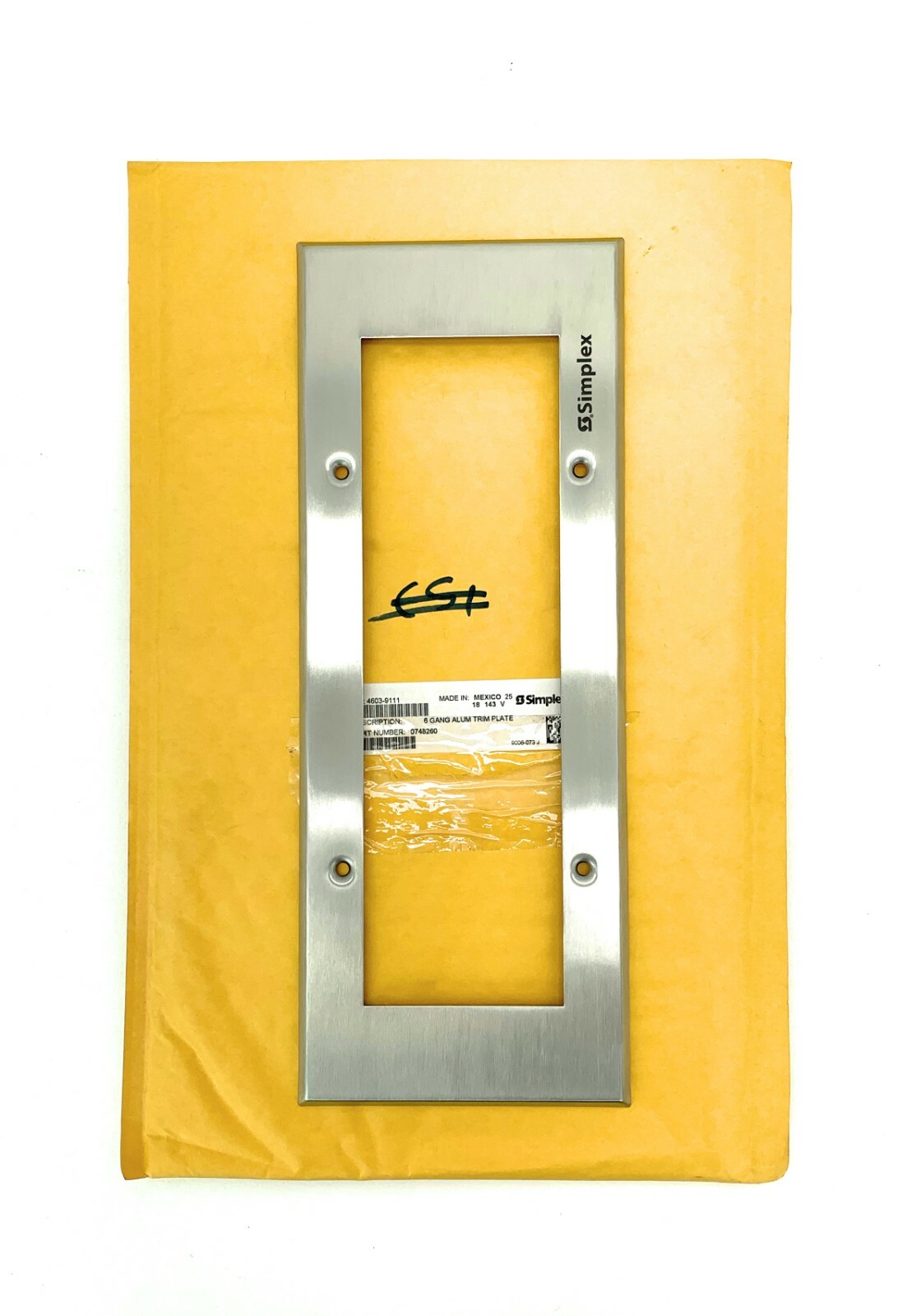 SIMPLEX 4603-9111 6 GANG ALUMINUM TRIM PLATE