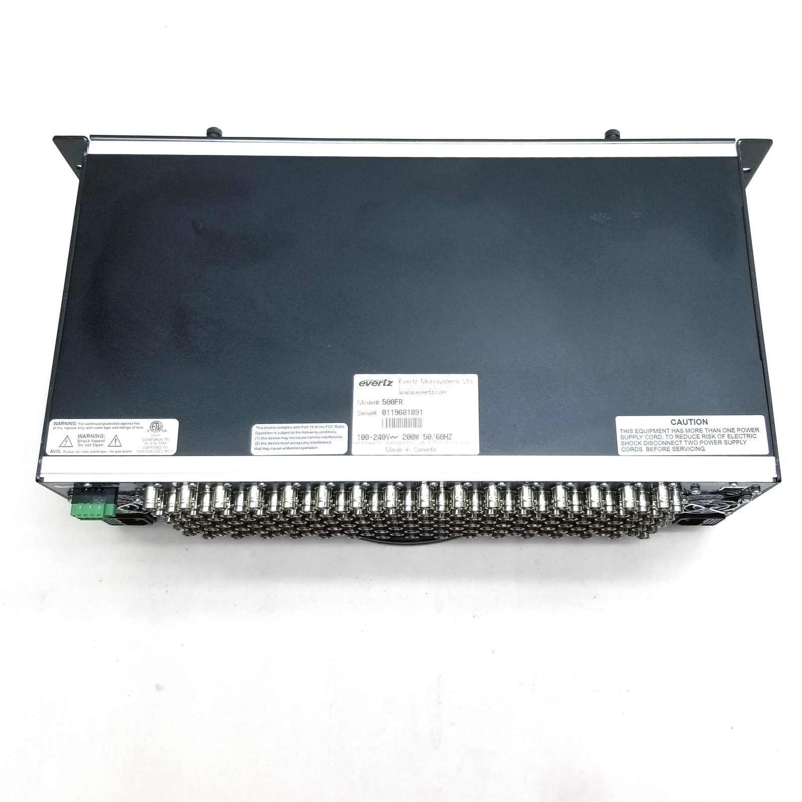 Evertz 500FR Distribution Frame w/1*500FC/15*500ADA-EQ Module Card