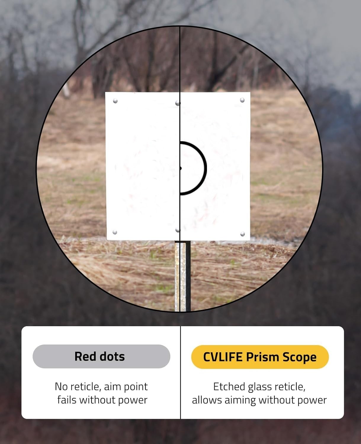 CVLIFE 3x Compact Prism Scope with Motion Awake Technology 2 Height Options