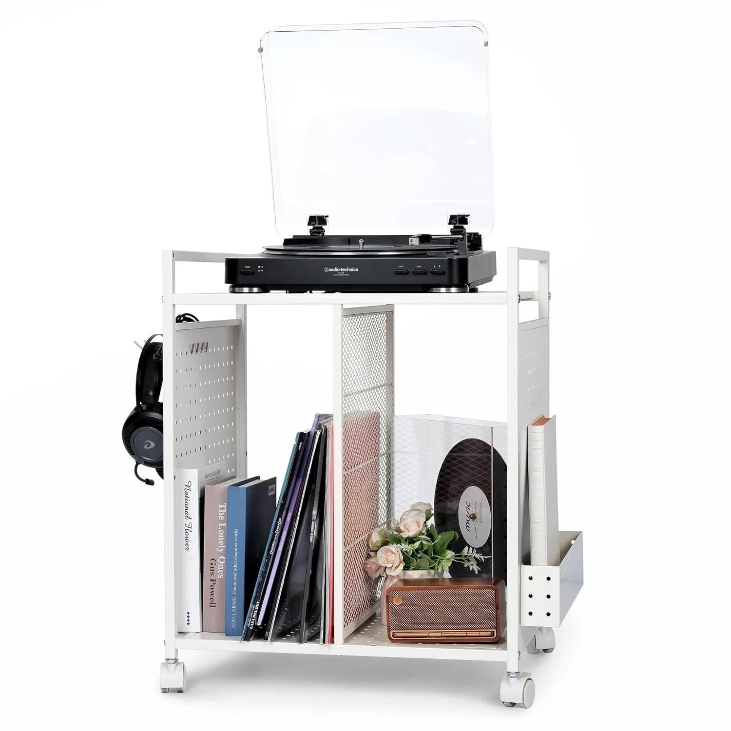 White Video Game Storage Rack for PS5 Xbox Console & Control Organizer Stand