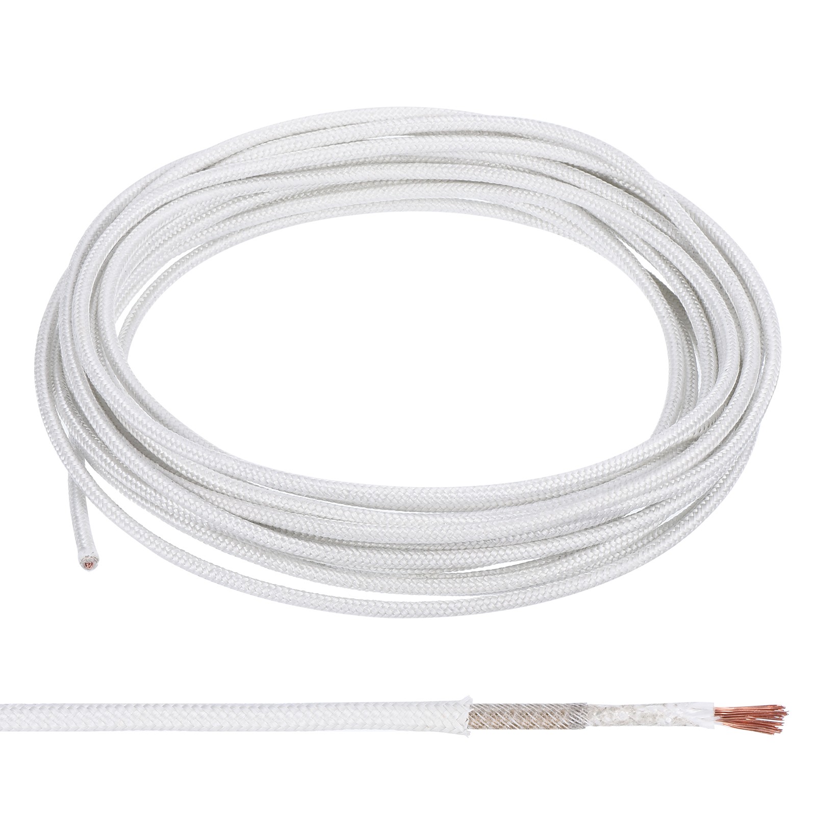 32.8 Ft 17 AWG -60-350 Degree Celsius High Temperature Wire, White