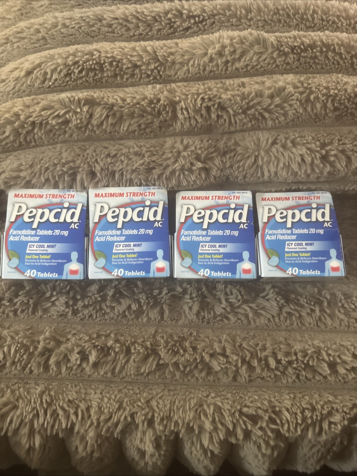 4X Pepcid AC Maximum Strength 20mg ICY COOL MINT 40 Tablets EXP 02/27