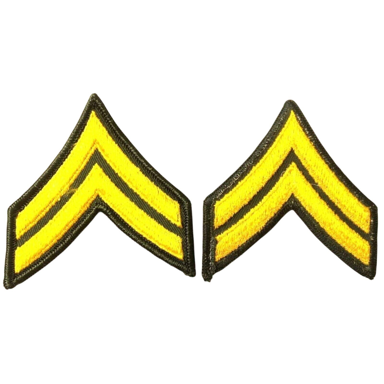 Lot of 6 US Army E4 Corporal Patches Military Insignia Embroidered Shoulder Rank