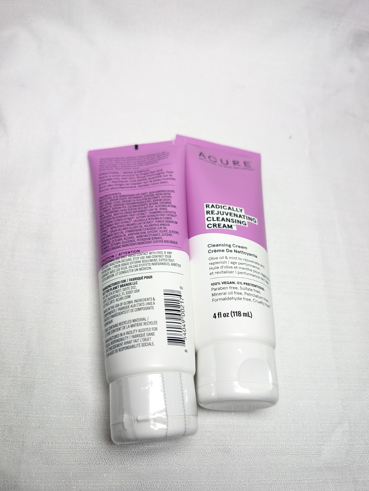 ACURE Radically Rejuvenating Cleansing Cream 4 oz (2-Pack)
