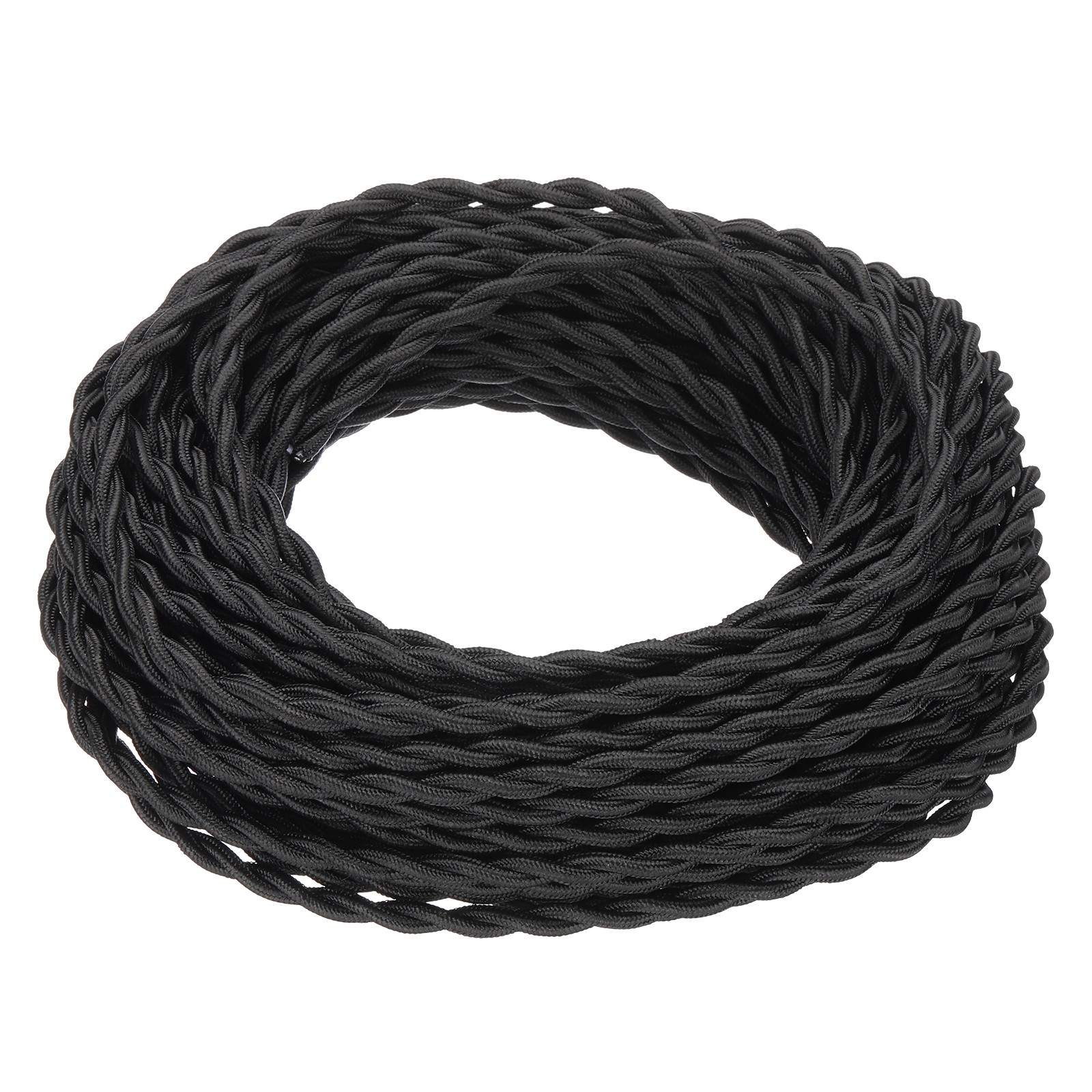 65 ft 18AWG 2-Conductor Twisted Cloth Covered Wire, Black