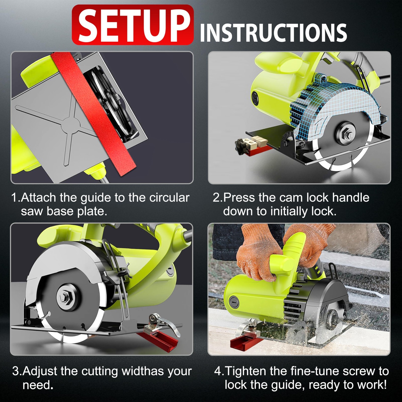 Adjustable Cutting Machine Base Guide，Aluminum Circular Saw Guide Rail