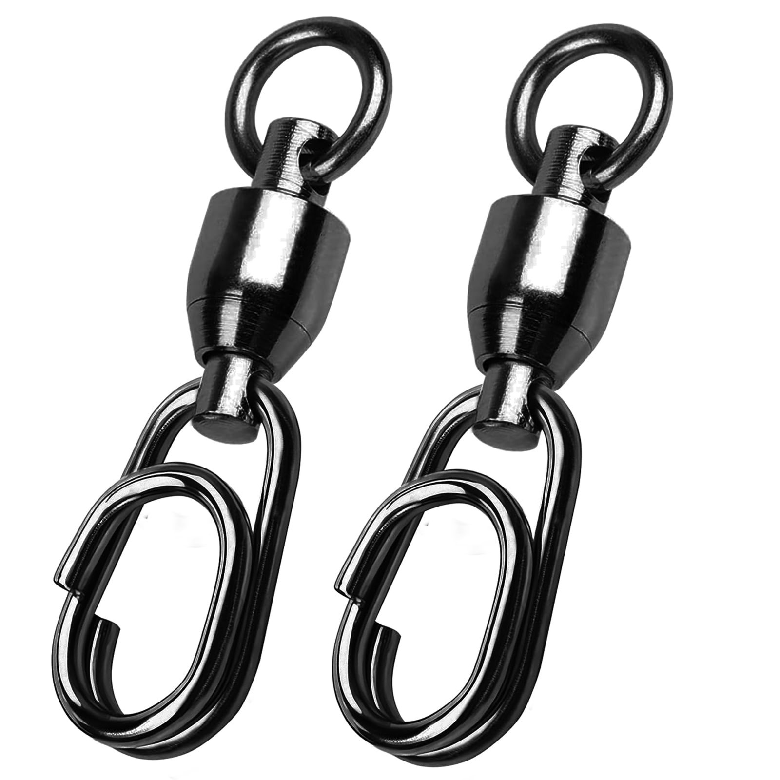 QISHUO High Strength Fishing Swivel Steel Ball Bearing Size 2+2(50lb) 25 pcs