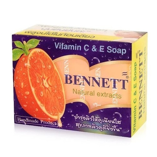 1Box of 6Pcs Bennett 25g Vitamin C+E Bar Soap Natural Extracts Handmade Product