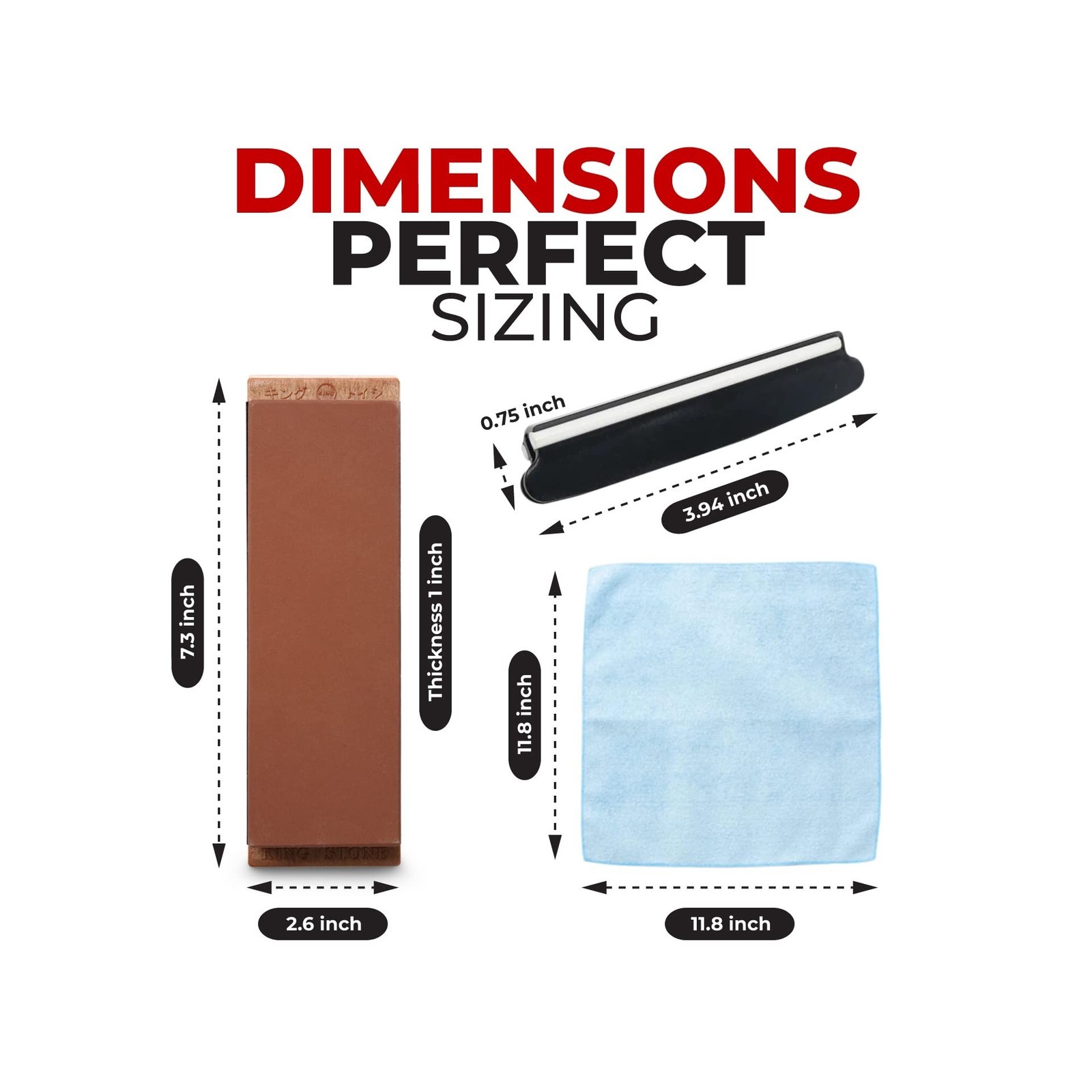 KING Whetstone Starter Set Include 1000/6000 Grit Combination Whetstone made ...