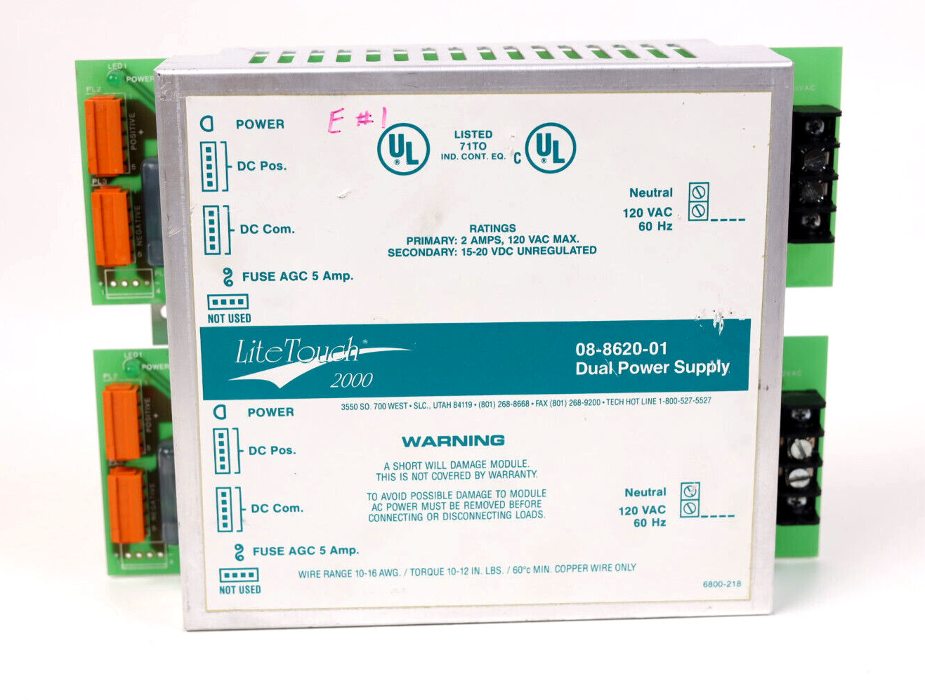 LiteTouch 2000 Dual Power Supply Module 08-8620-01 p551