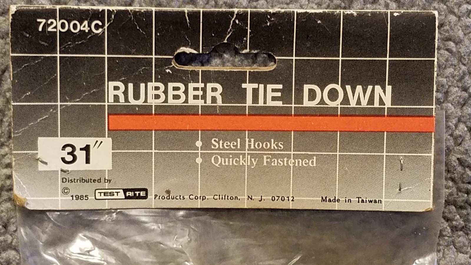 Rubber Tie Downs, 31 Inches, Steel Hooks, Quickly fastened Test Rite #72004C