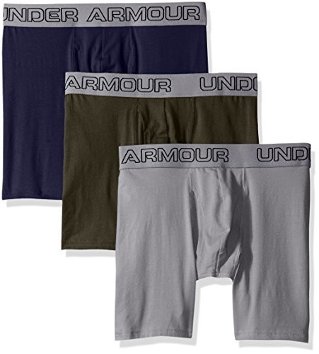 Under Armour Men's Charged Cotton Stretch 6" Boxerjock 3-Pack Artillery Grey M