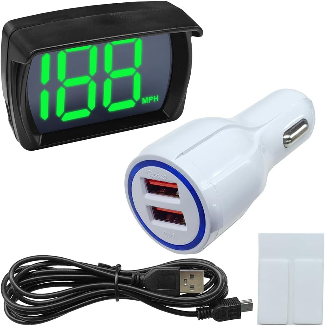 Car HUD GPS Digital Speedometer, MPH Speed Meter with LED Large Font Head Up Dis