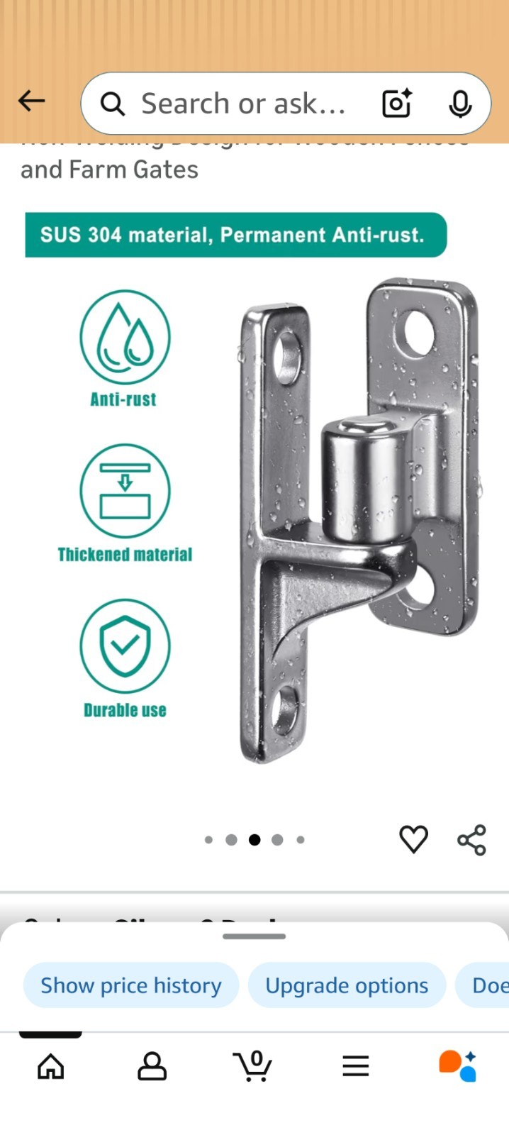 Lifeswell Fence Gate Hinges 2 Pack Permanent Anti-Rust