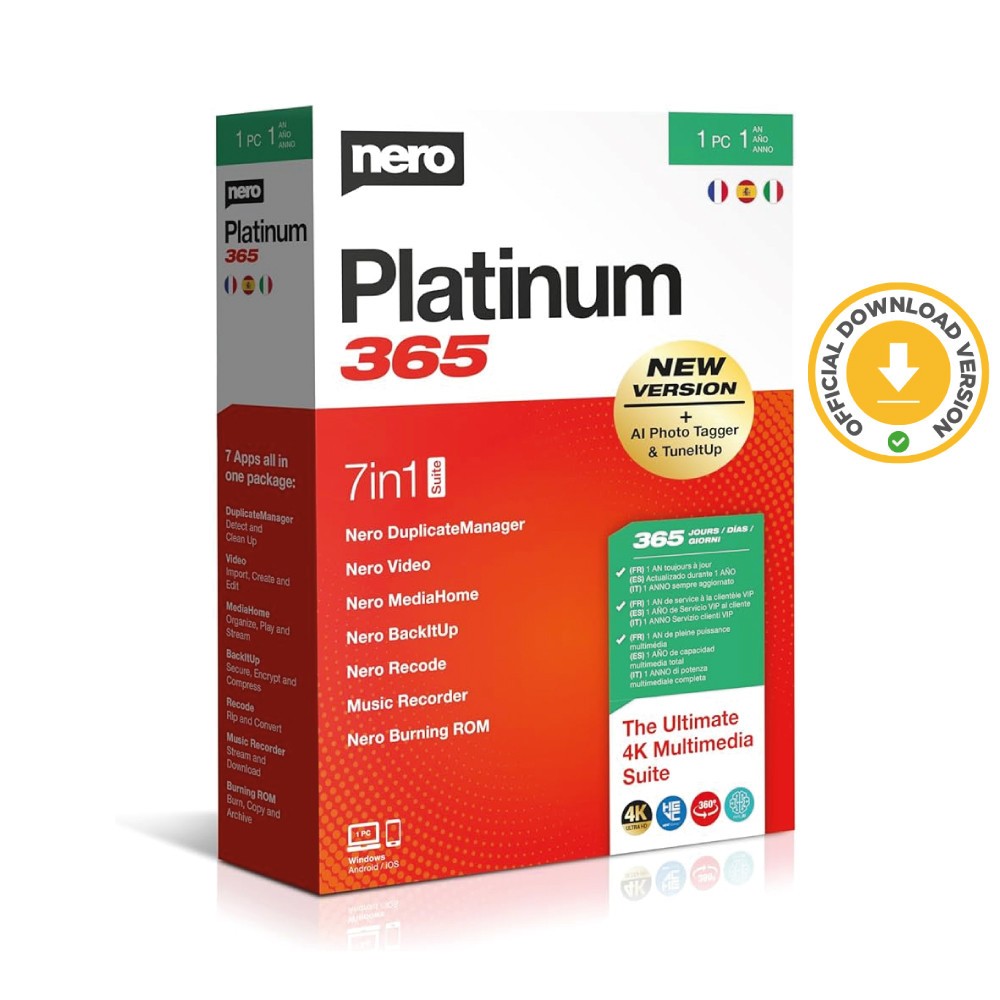 Nero Platinum 365 | 1 Year 1 PC | Utility | Download