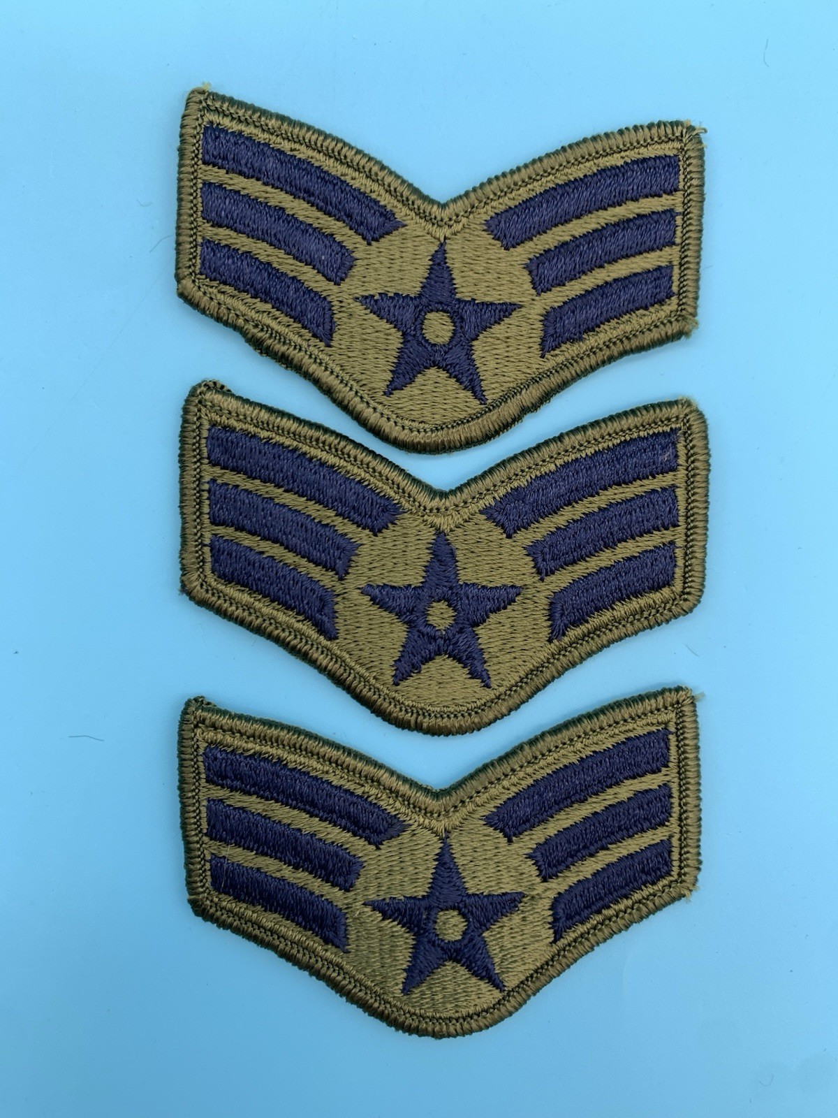 U.S. Air Force Female Senior Airman Subdued Rank Patch Lot Of 3