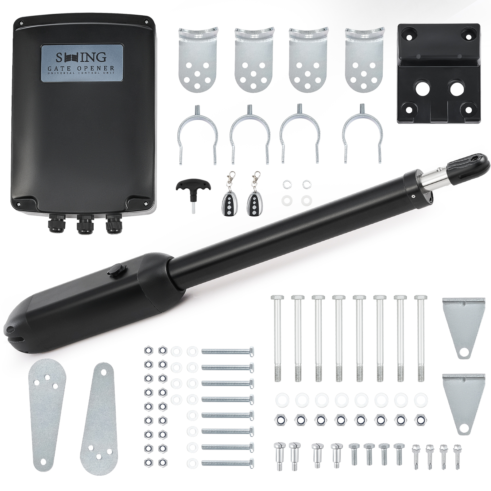 CO-Z Automatic Swing Gate Opener Kit with Remote Controls for 1100lb Gates