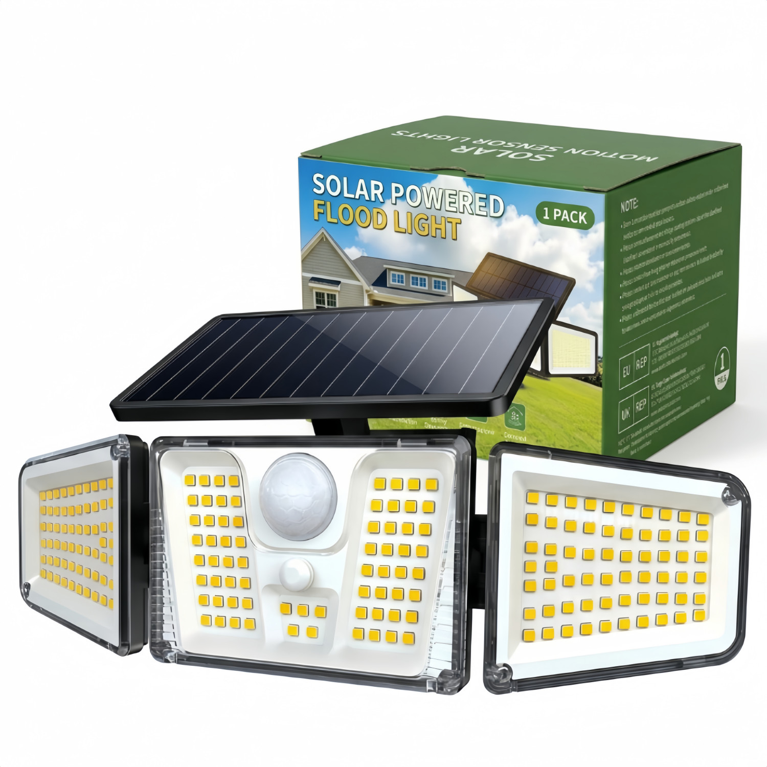 1/2/4pcs, Solar Light Outdoor With Motion Sensor | 3-270° Wide-Angle Street
