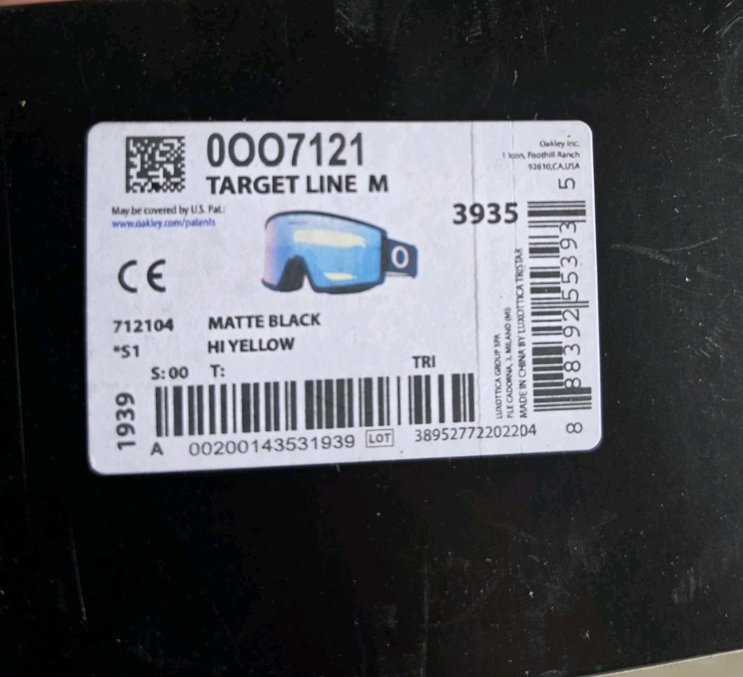 Oakley Target Line M Goggles Black With Hi Yellow Iridium NEW