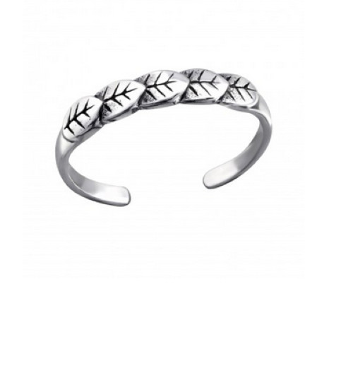 Leaf feather sterling silver toe rings