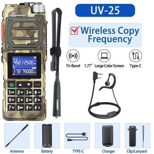 Baofeng UV25 Walkie Talkie 10W Long Range CTCSS Tri-power Two Way Radio+48Ant US