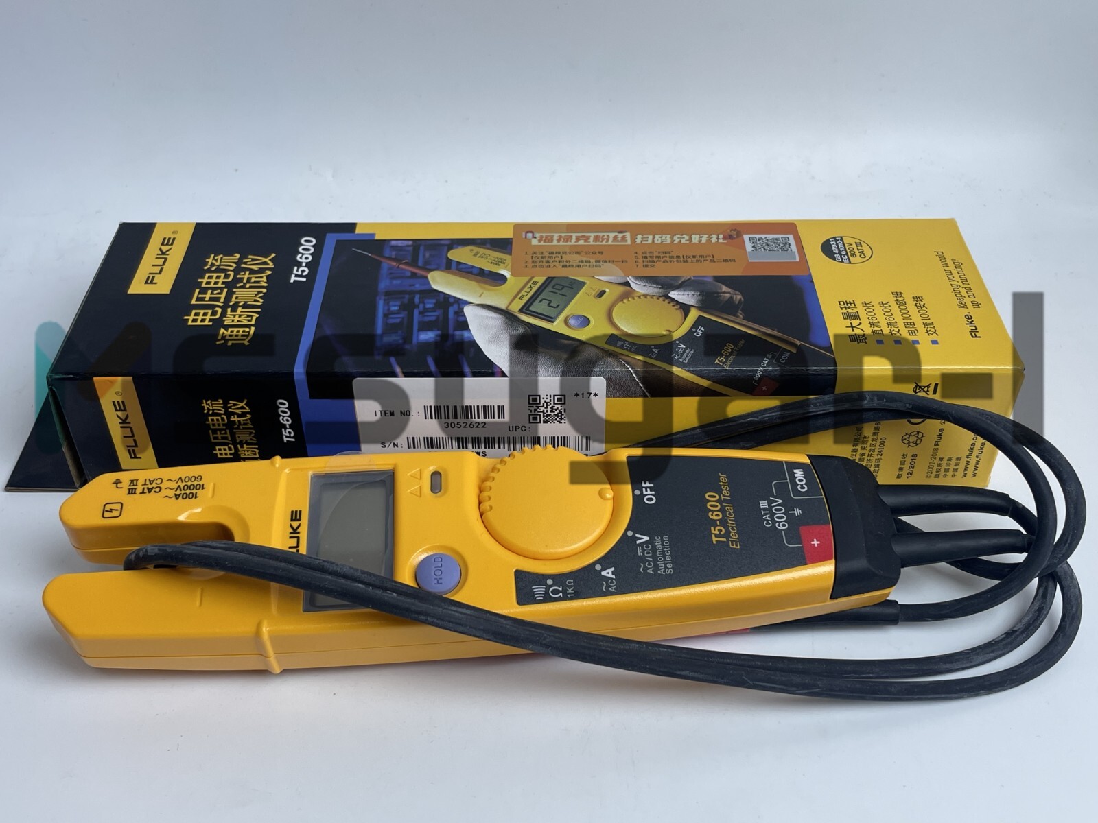 Fluke T5-600 Clamp Meter Continuity Current Electrical Tester #Z