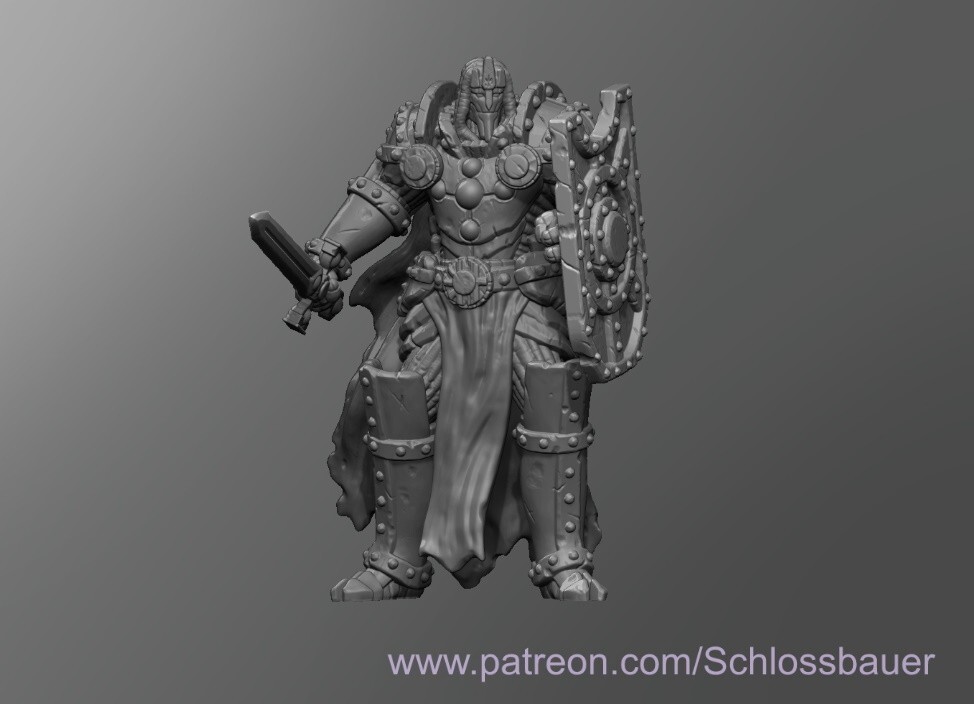 Warforged Paladin Fighter Adventurer NPC 28mm Scale DND D&D Tabletop Miniature